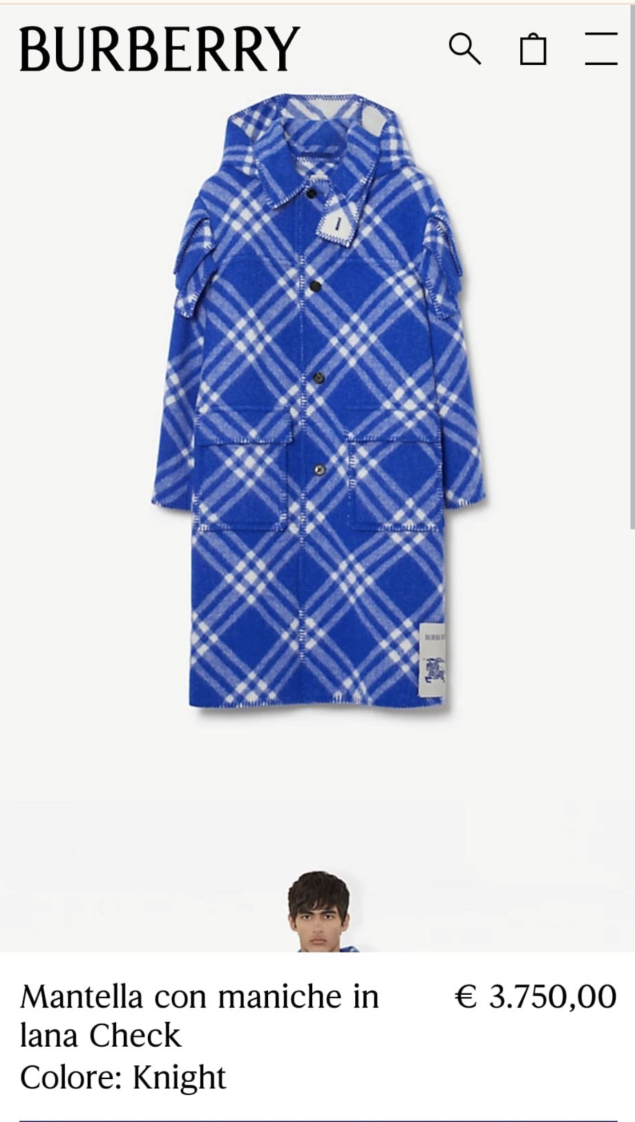 Burberry, doubleface, villakangas