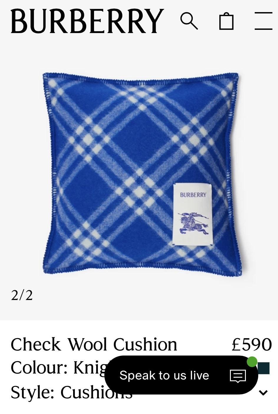 Burberry, doubleface, villakangas