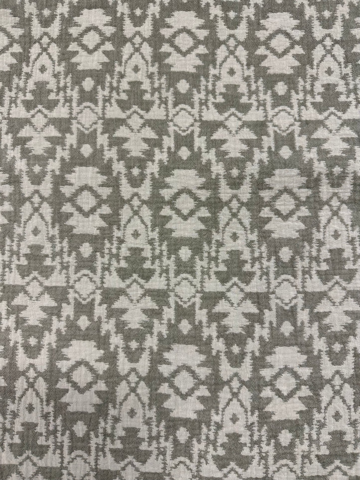 Double gauze jakardi, vihertävän-harmaa