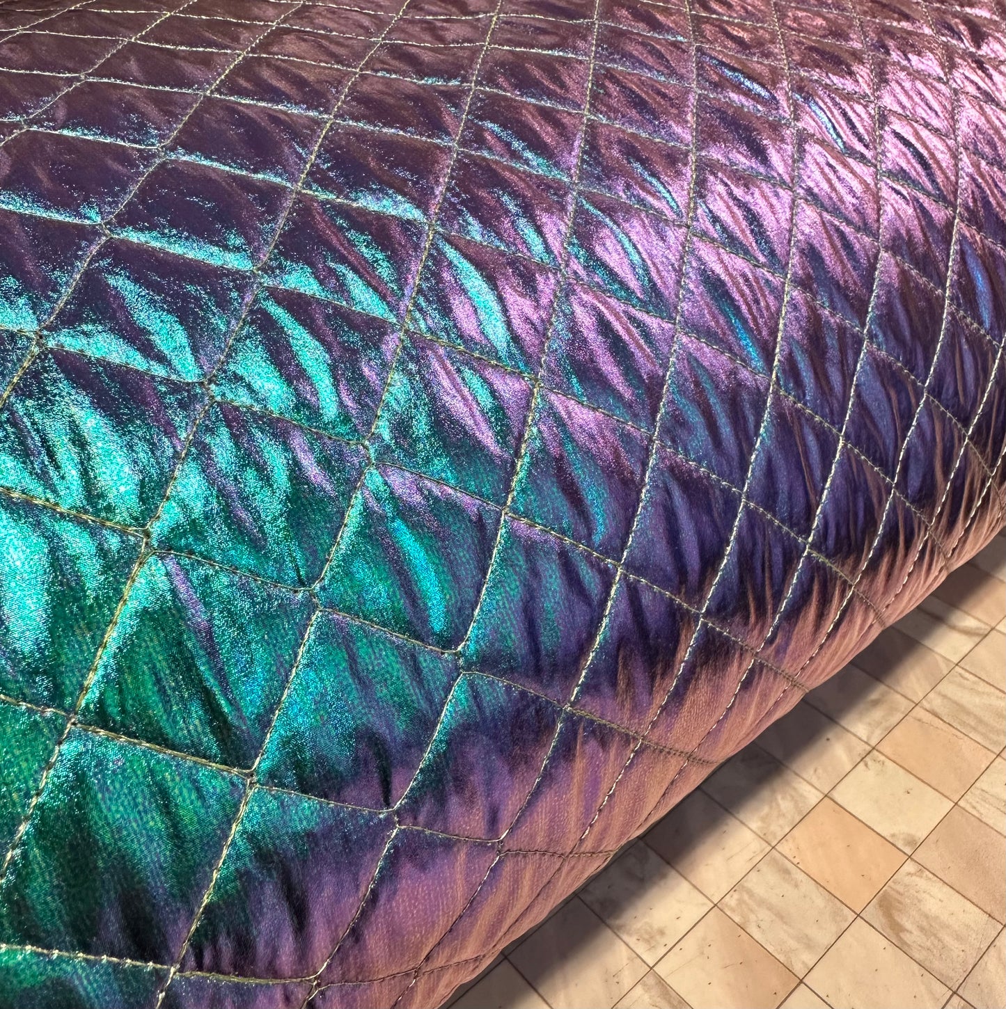 Turkoosi, topattu tikkikangas