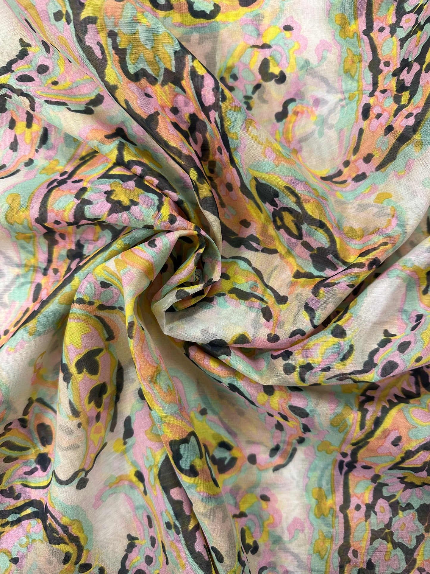 Pastelli-paisley, puuvillasilkki
