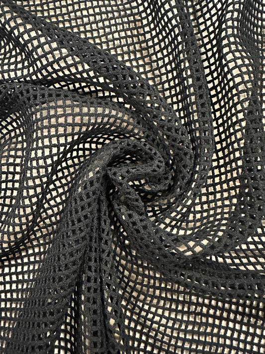 Cotton crochet, verkkokangas, musta