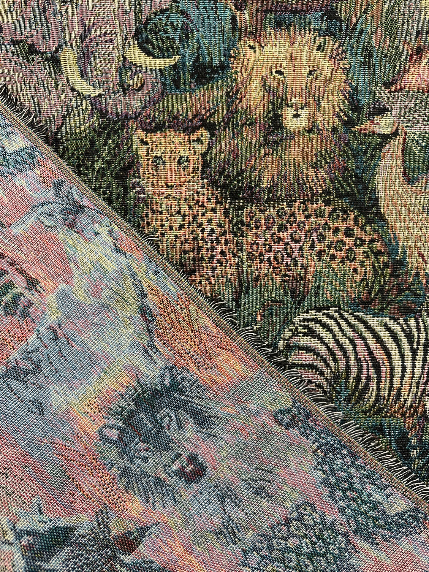 Safarin eläimet, gobeliini.