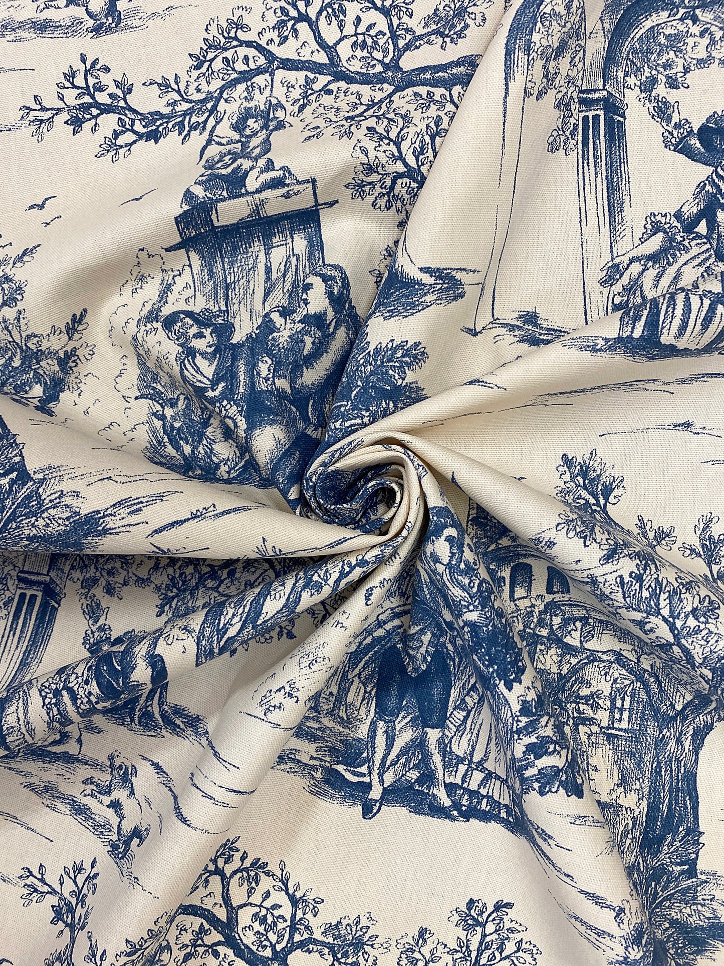 Provance -kangas, sininen, puuvilla