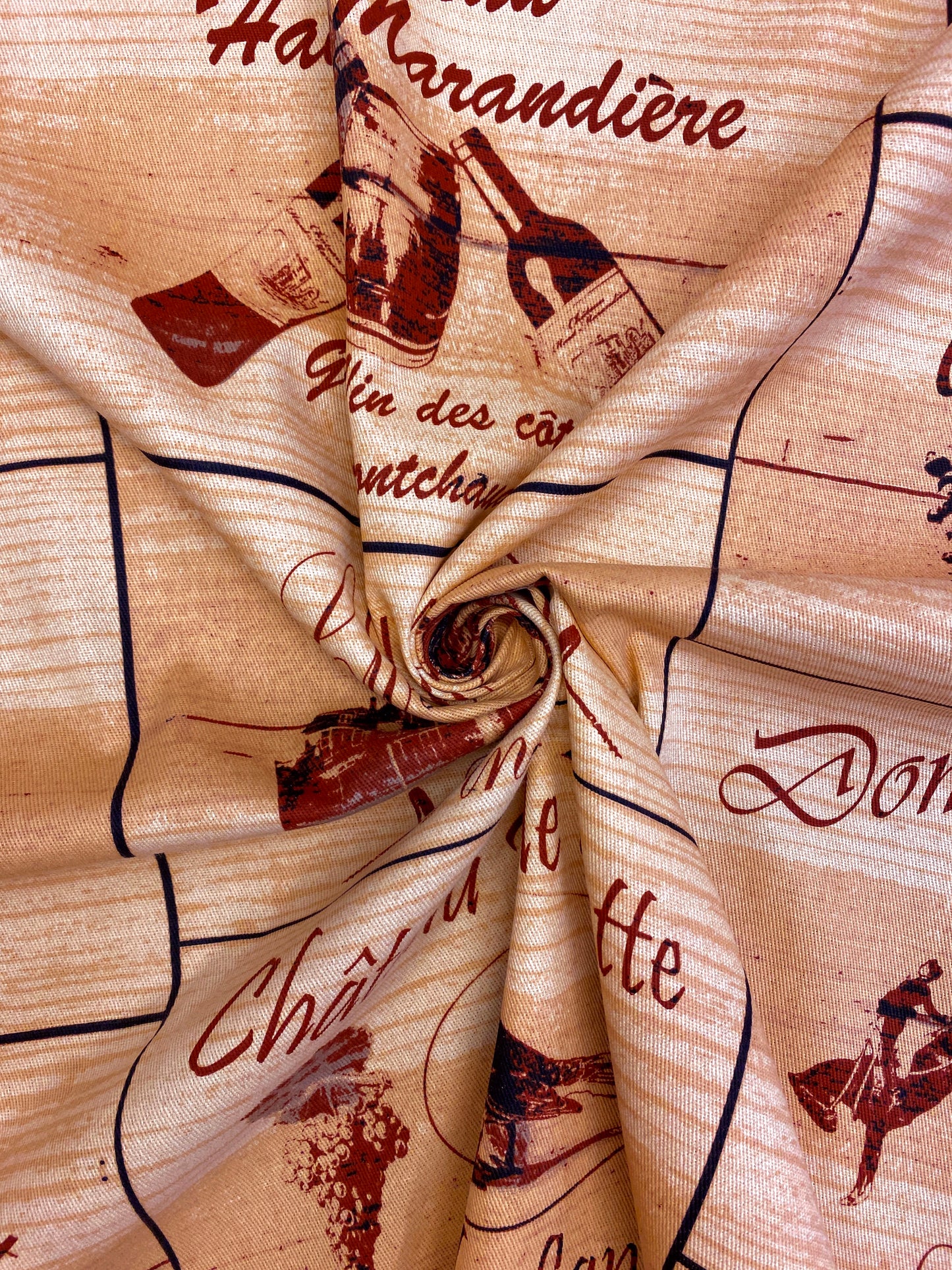 Chaise -kangas, konjakki, verho-, verhoilu ja sisustuskangas