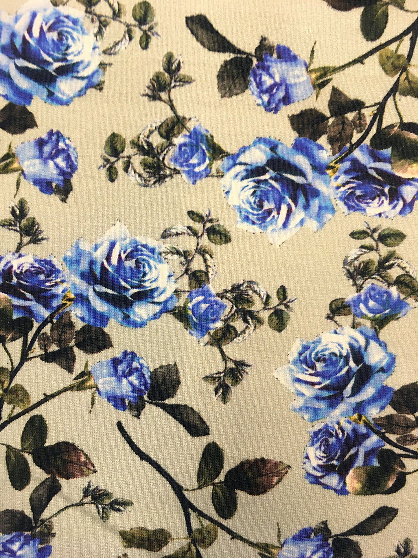 Pienet ruusut, beige, puuvillatrikoo