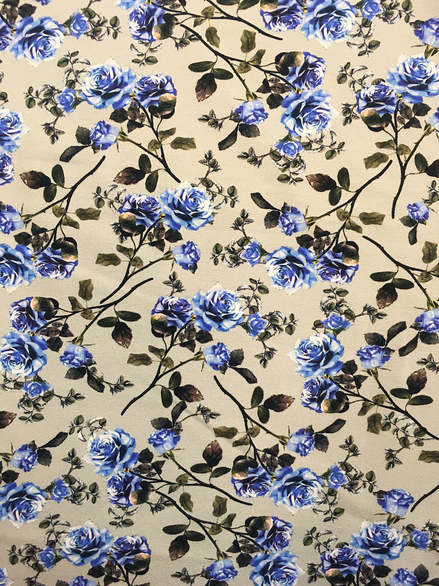 Pienet ruusut, beige, puuvillatrikoo