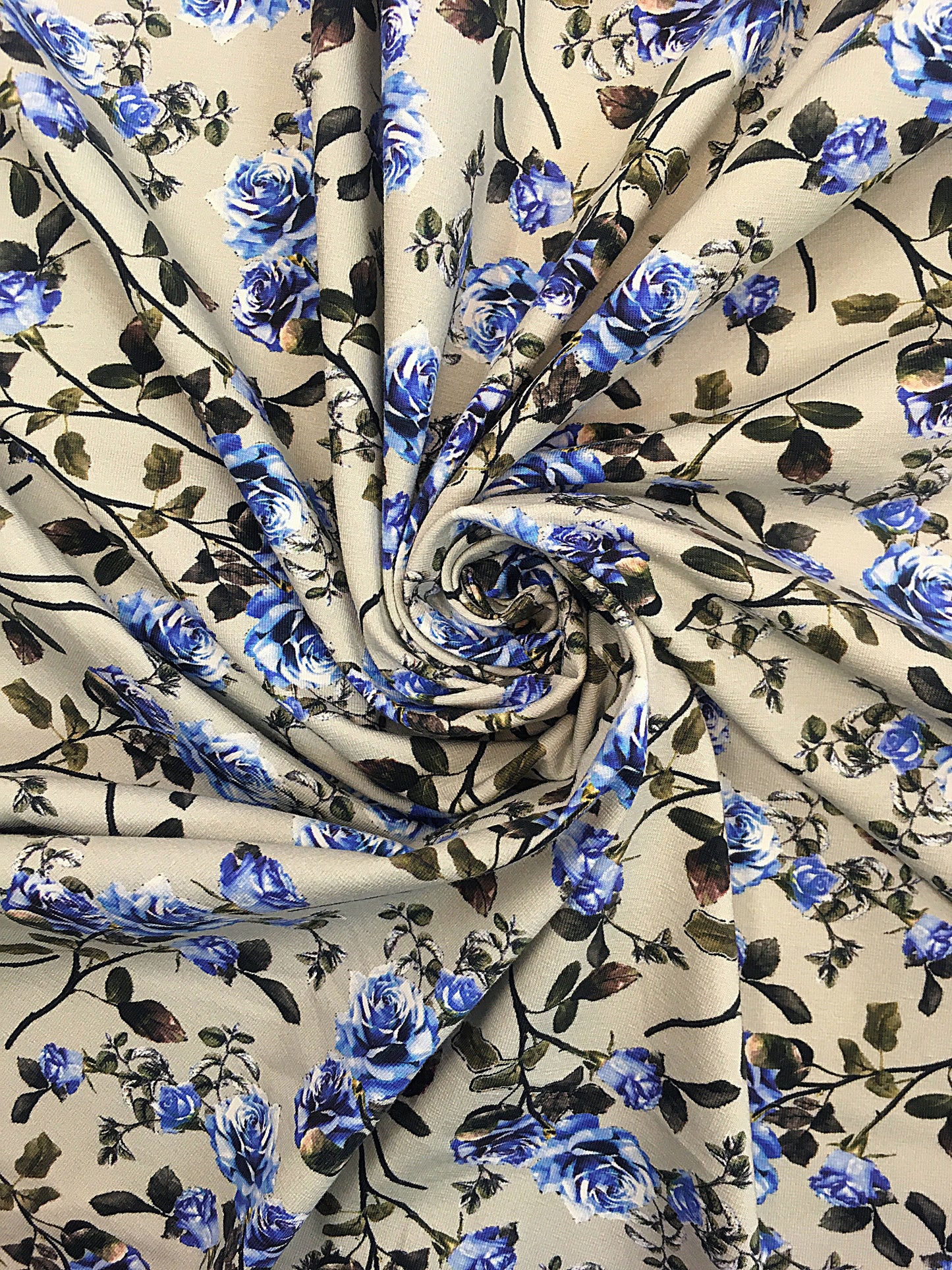 Pienet ruusut, beige, puuvillatrikoo