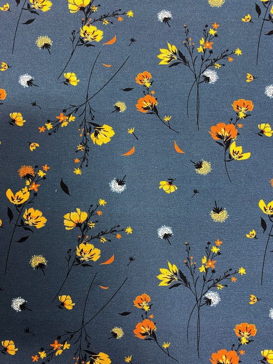 Tyrnikukka, tummansininen, puuvillatrikoo