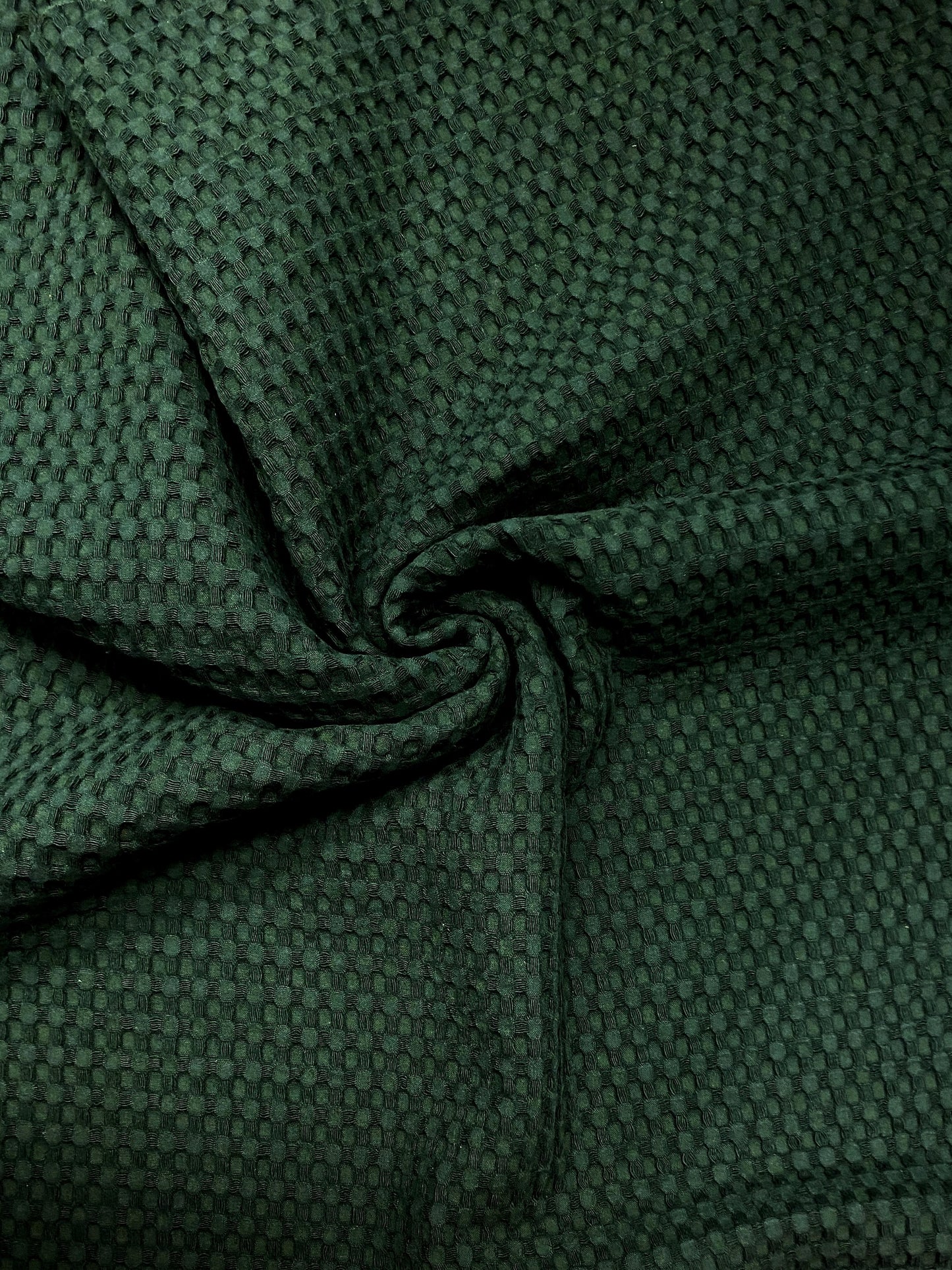 Iso vohvelikangas, pullonvihreä, puuvilla