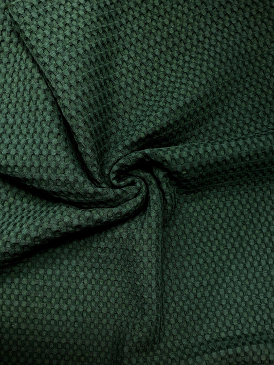 Iso vohvelikangas, pullonvihreä, puuvilla