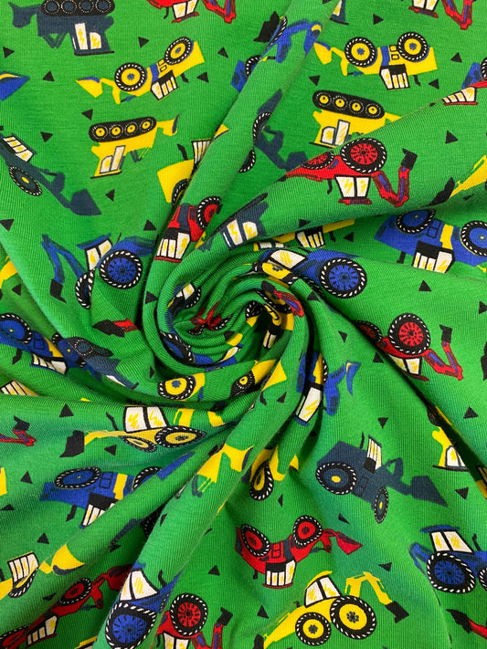 Traktorit, vihreä, puuvillatrikoo