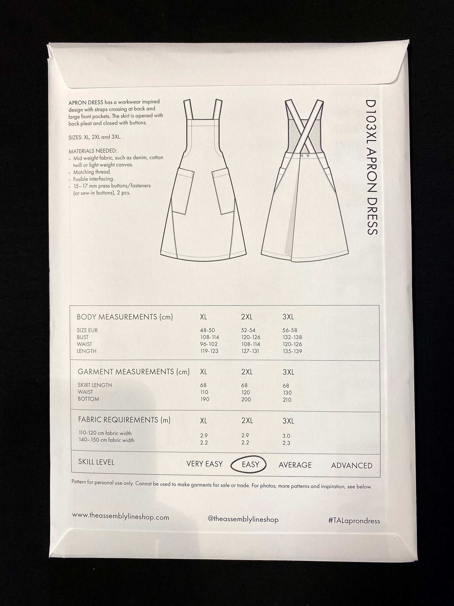 The Assembly Line, Apron dress, XS -3XL
