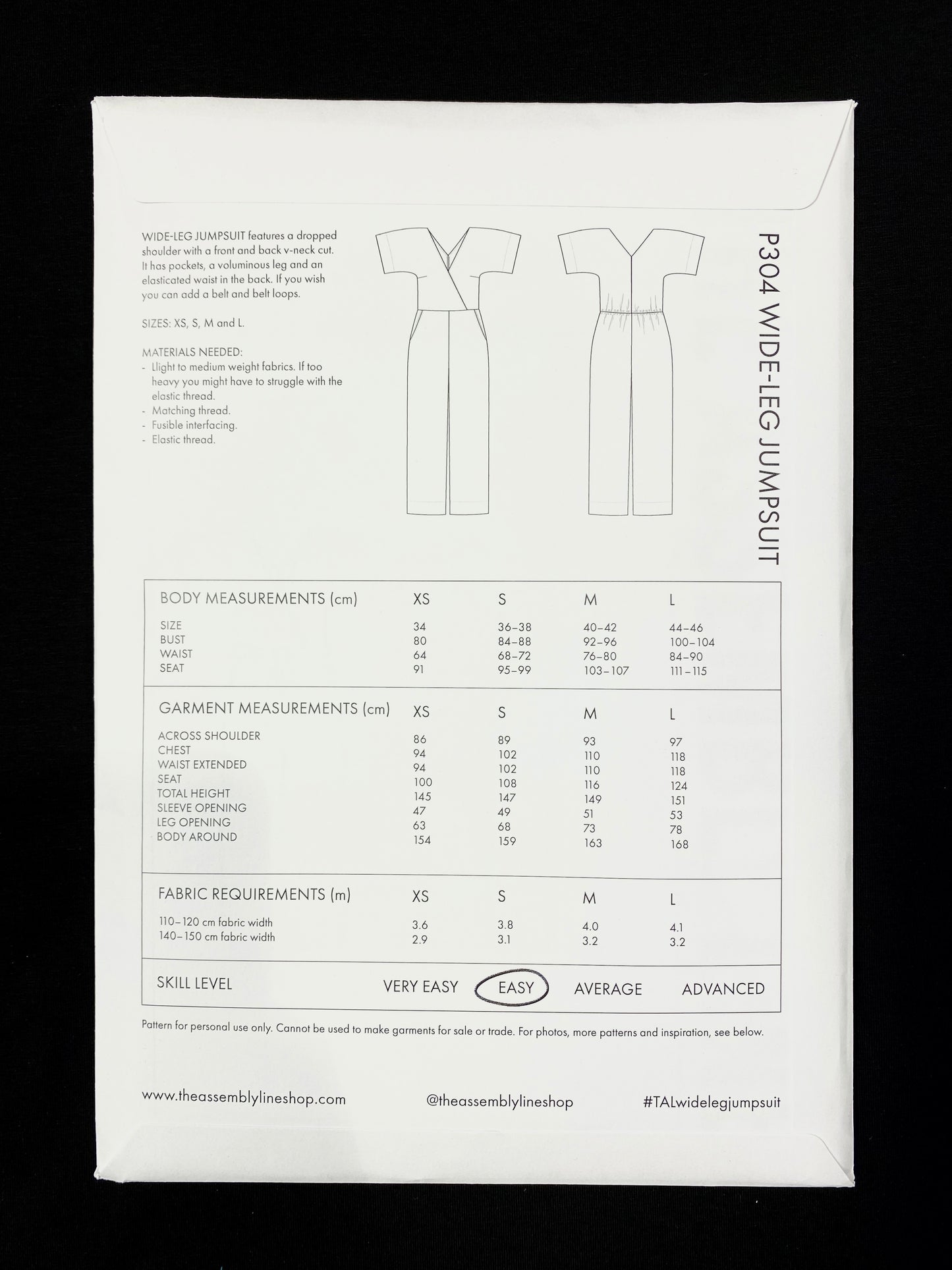 The Assembly Line, Wide-leg jumpsuit, XS -3XL