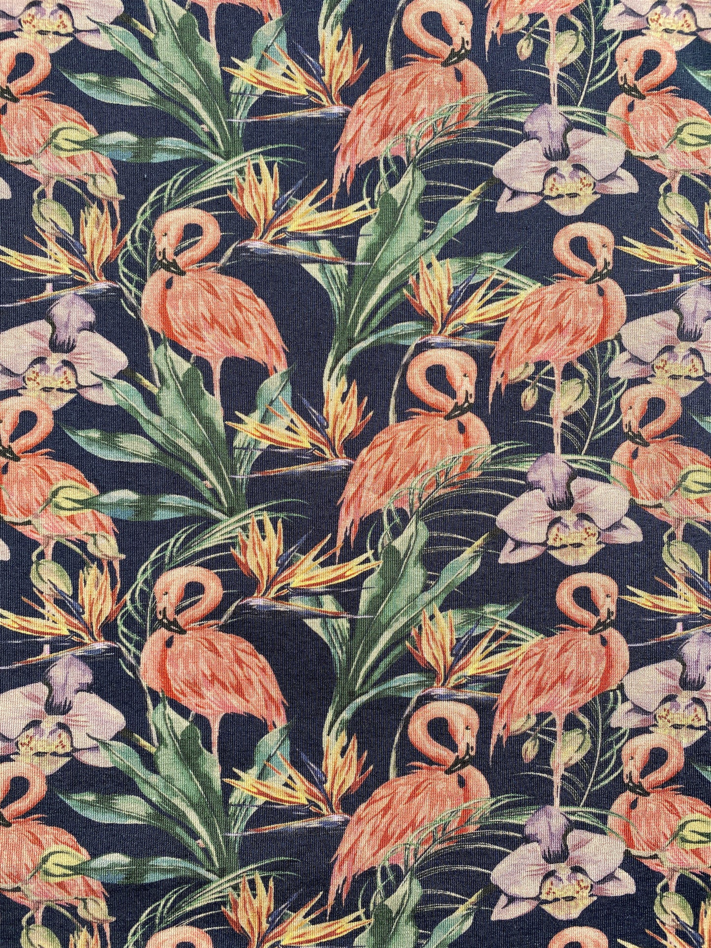 Flamingo, tummanharmaa, puuvillatrikoo