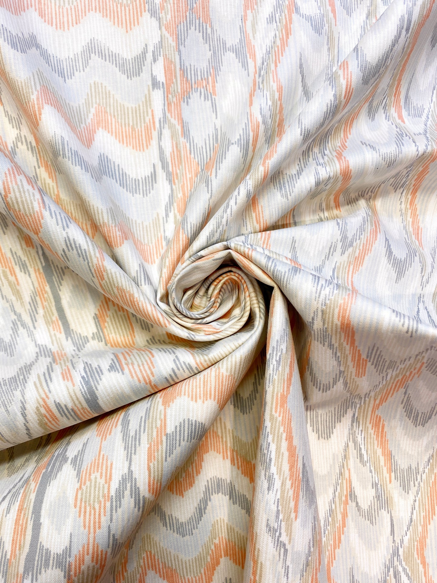 Ikat, oranssi, Englanti, vettähylkivä puuvillakangas