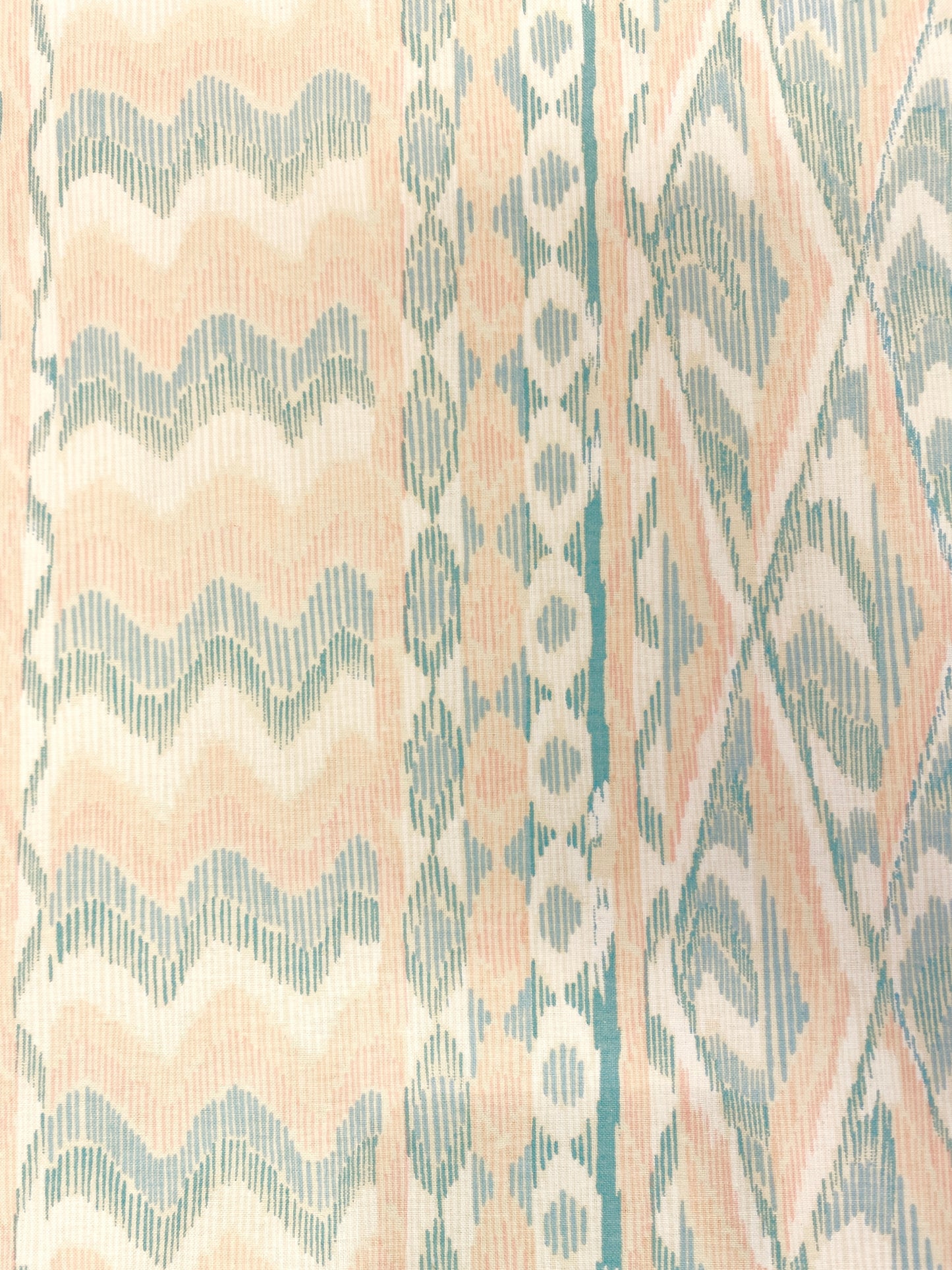 Ikat, turkoosi, vettähylkivä puuvillakangas