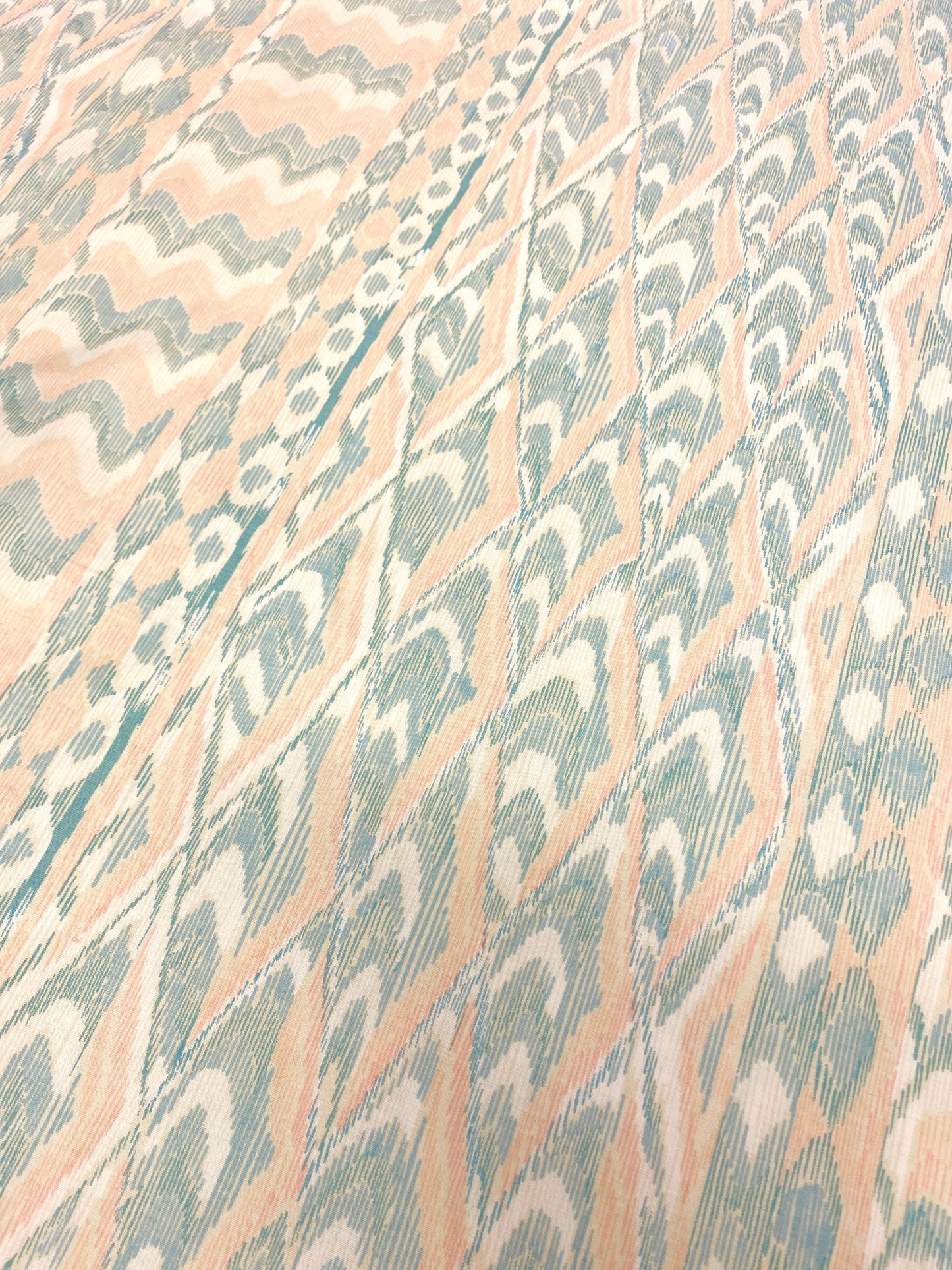 Ikat, turkoosi, vettähylkivä puuvillakangas