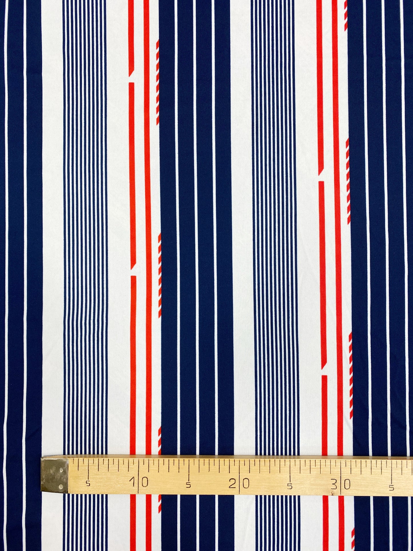 Navy stripes, neulos, polyester