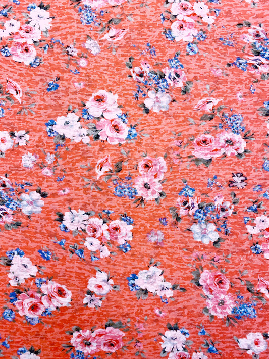 Flower dream, koralli, viskoositrikoo