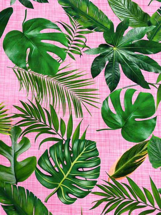 Peikonlehti, pinkki, puuvillatrikoo