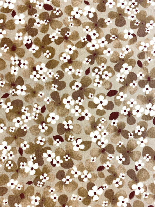 Floweret, ruskea, sametti, puuvilla