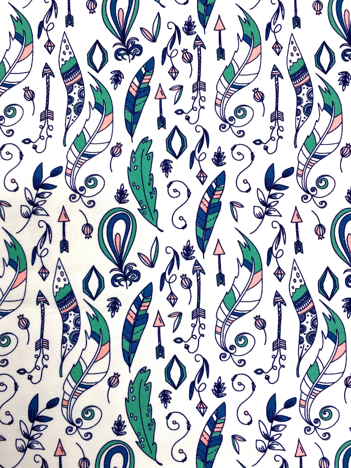 Feathers, valkoinen, puuvillatrikoo