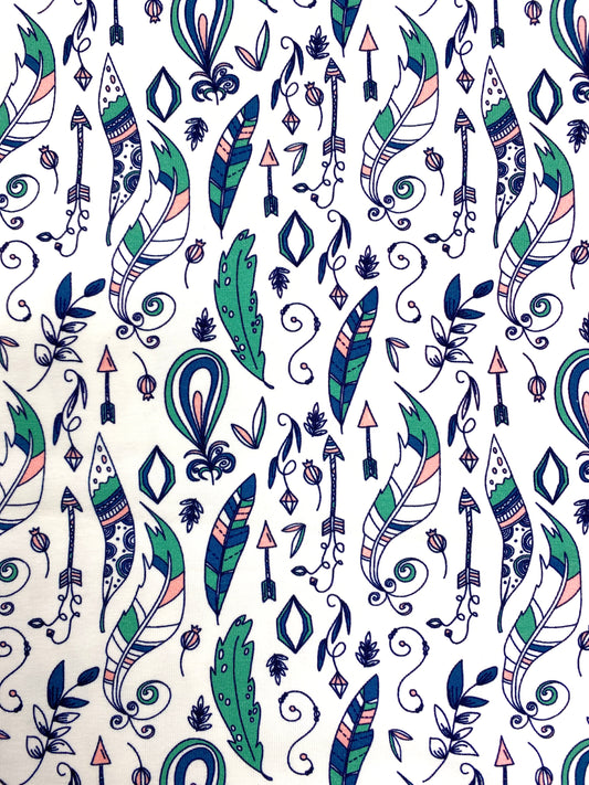 Feathers, valkoinen, puuvillatrikoo