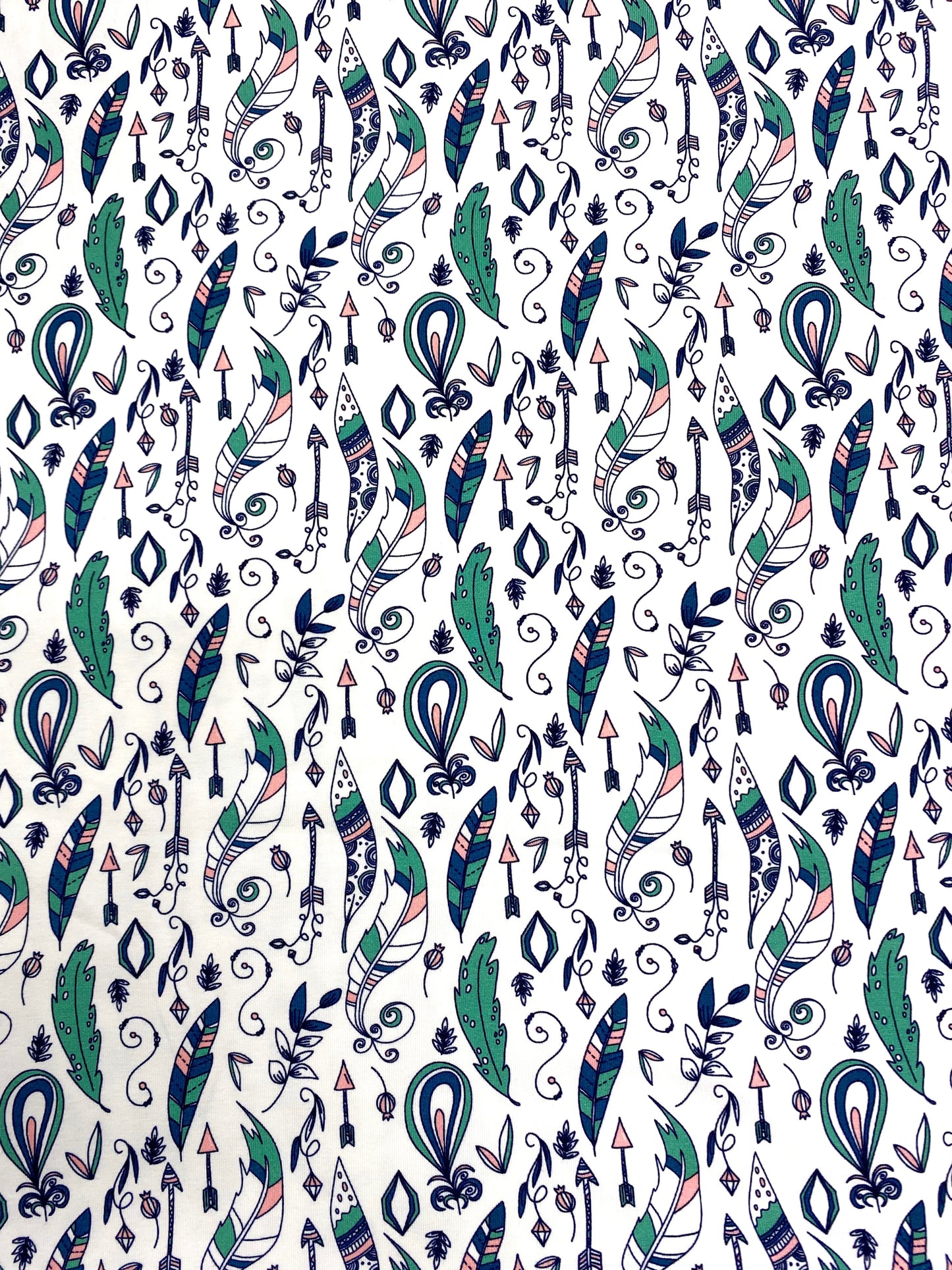 Feathers, valkoinen, puuvillatrikoo