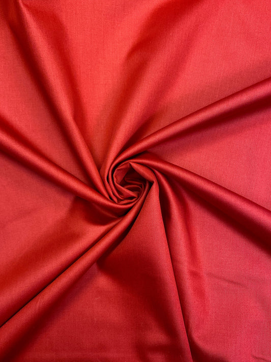 Satiini, punainen, puuvillasekoite