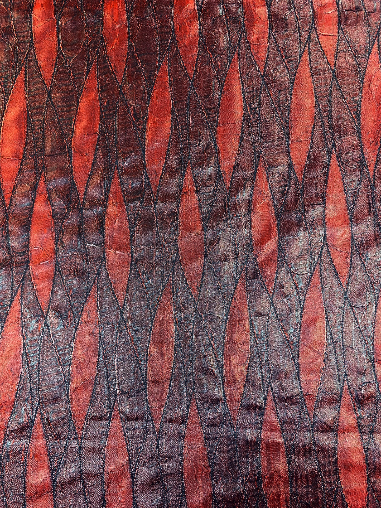 Mahogany, punainen, satiinijackardi, polyestersekoite