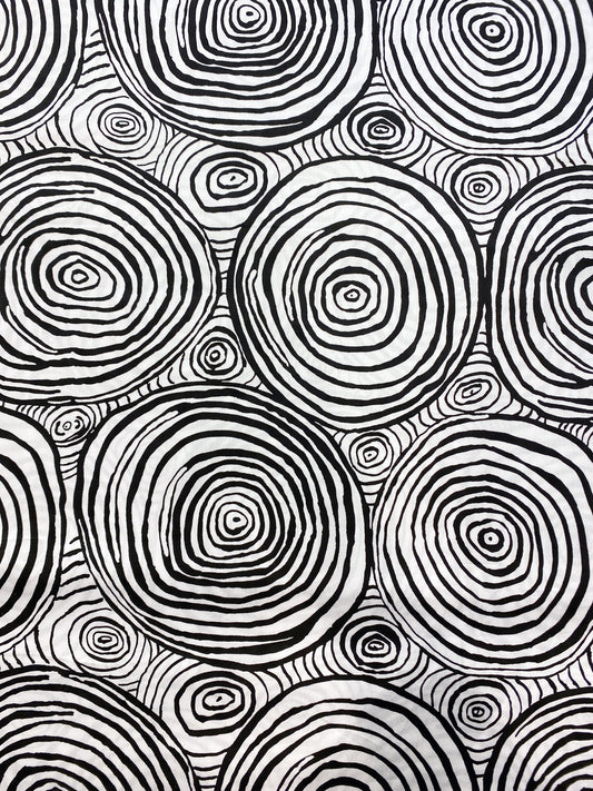 Uni, mustavalkoinen, puuvillabatistisatiini, leveys 274 cm