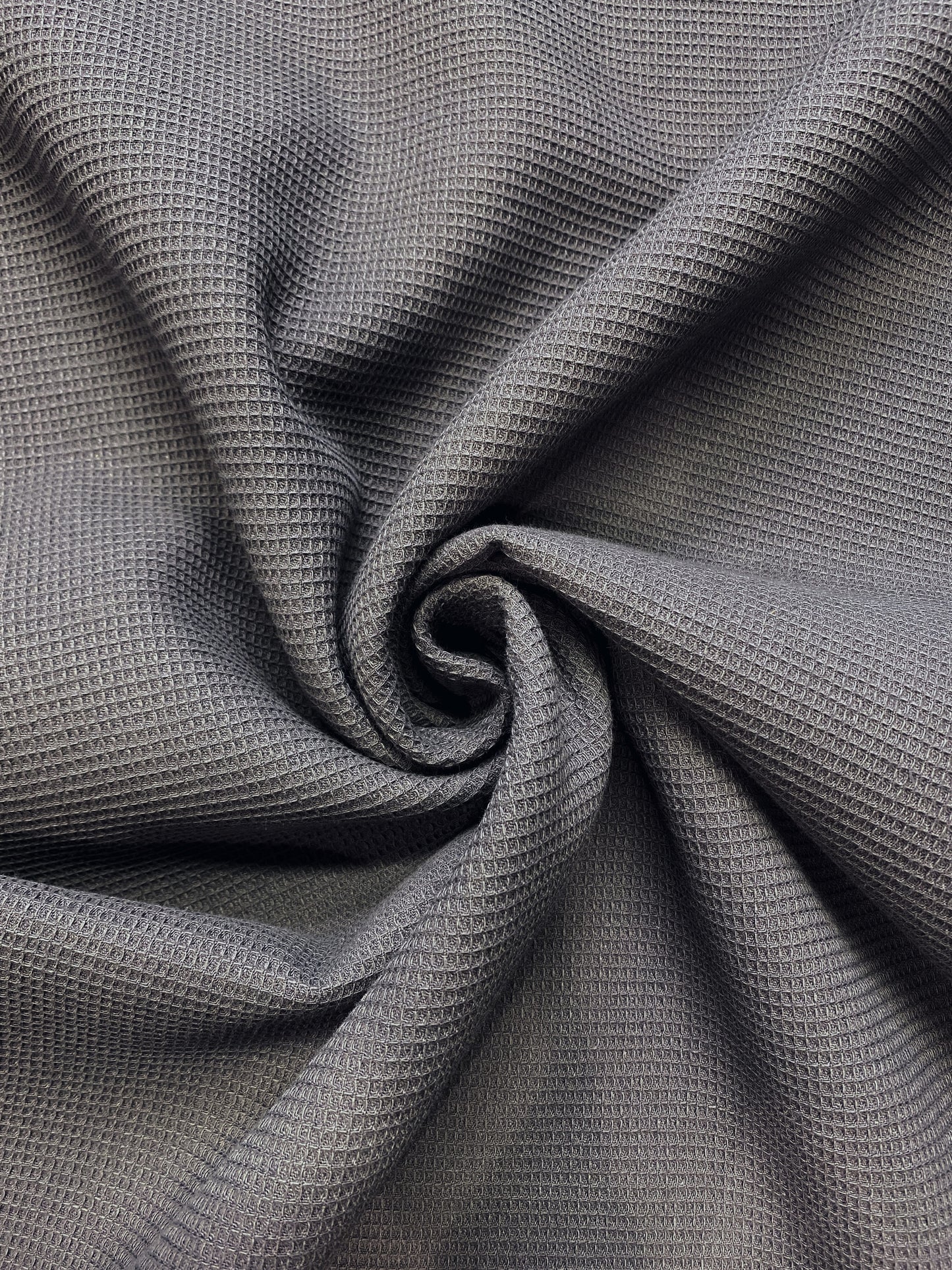 Mini vohvelikangas, tummanharmaa, puuvilla