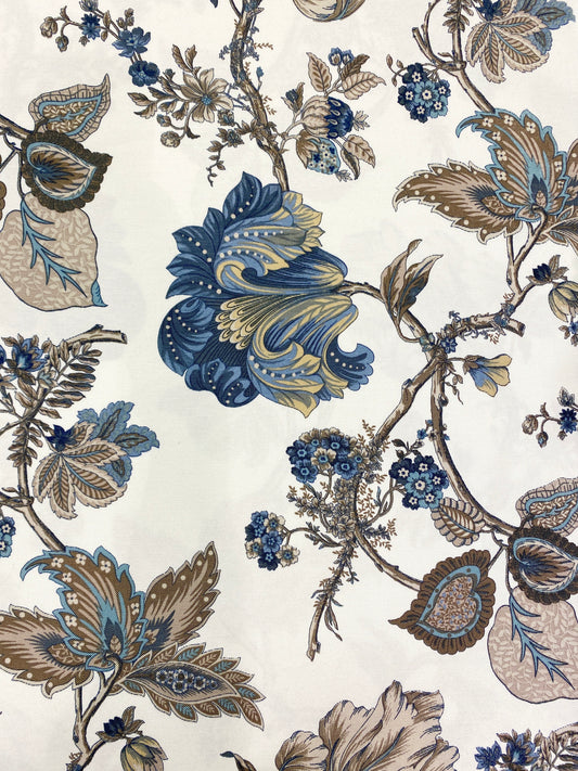 Art Nouveau, sininen, puuvillasekoite