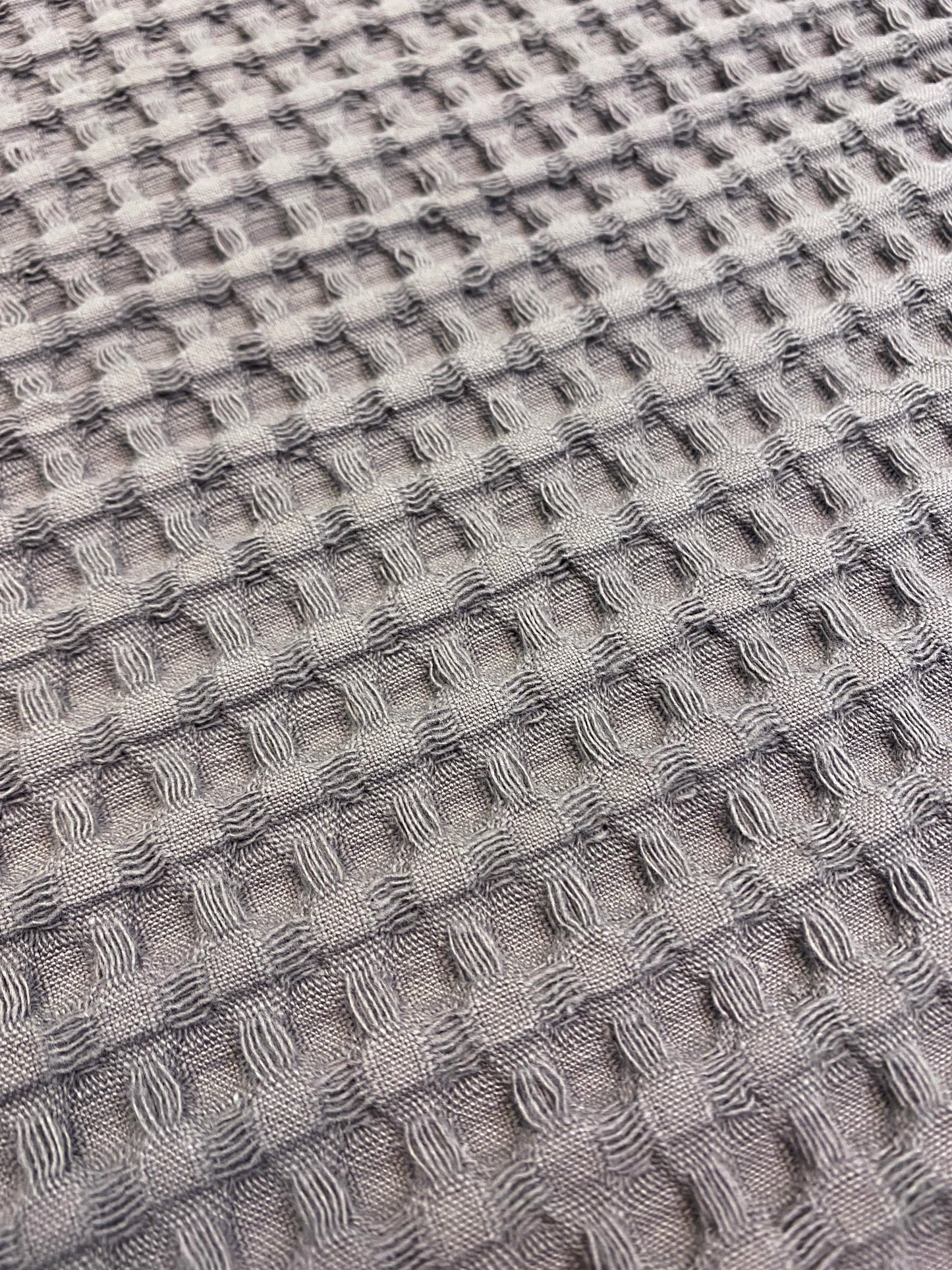 Iso vohvelikangas, harmaa, puuvilla