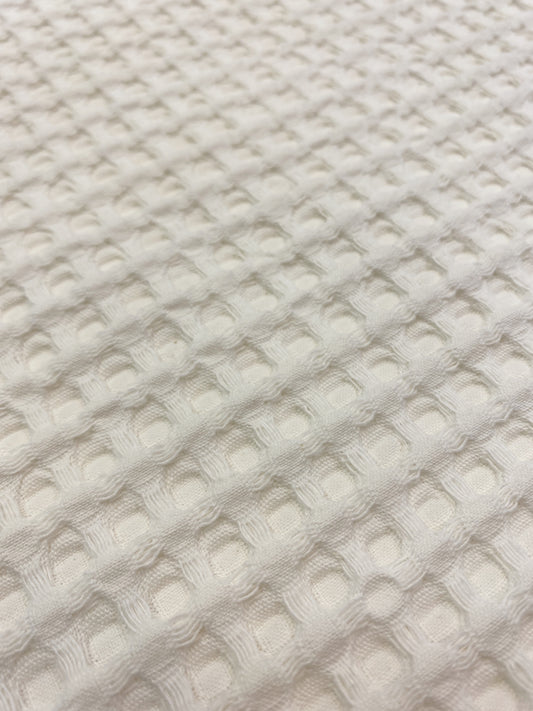 Iso vohvelikangas, luonnonvalkoinen, puuvilla