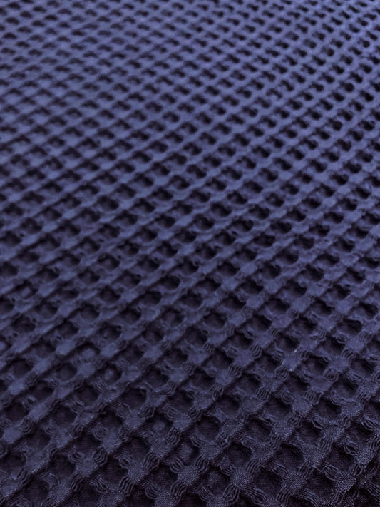 Iso vohvelikangas, tumman sininen, puuvilla