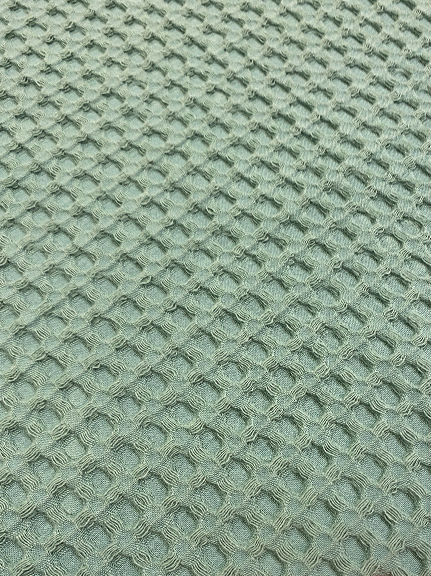 Iso vohvelikangas, vaaleanvihreä, puuvilla