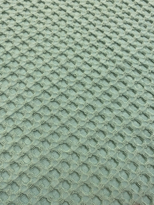 Iso vohvelikangas, vaaleanvihreä, puuvilla