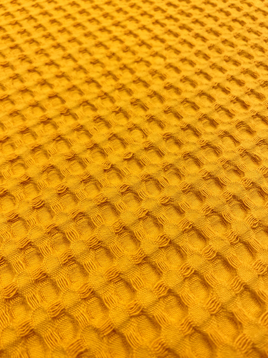 Iso vohvelikangas, okra, puuvilla