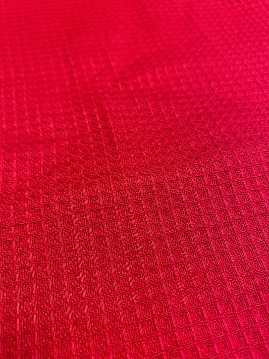 Perinteinen vohvelikangas, punainen, puuvilla