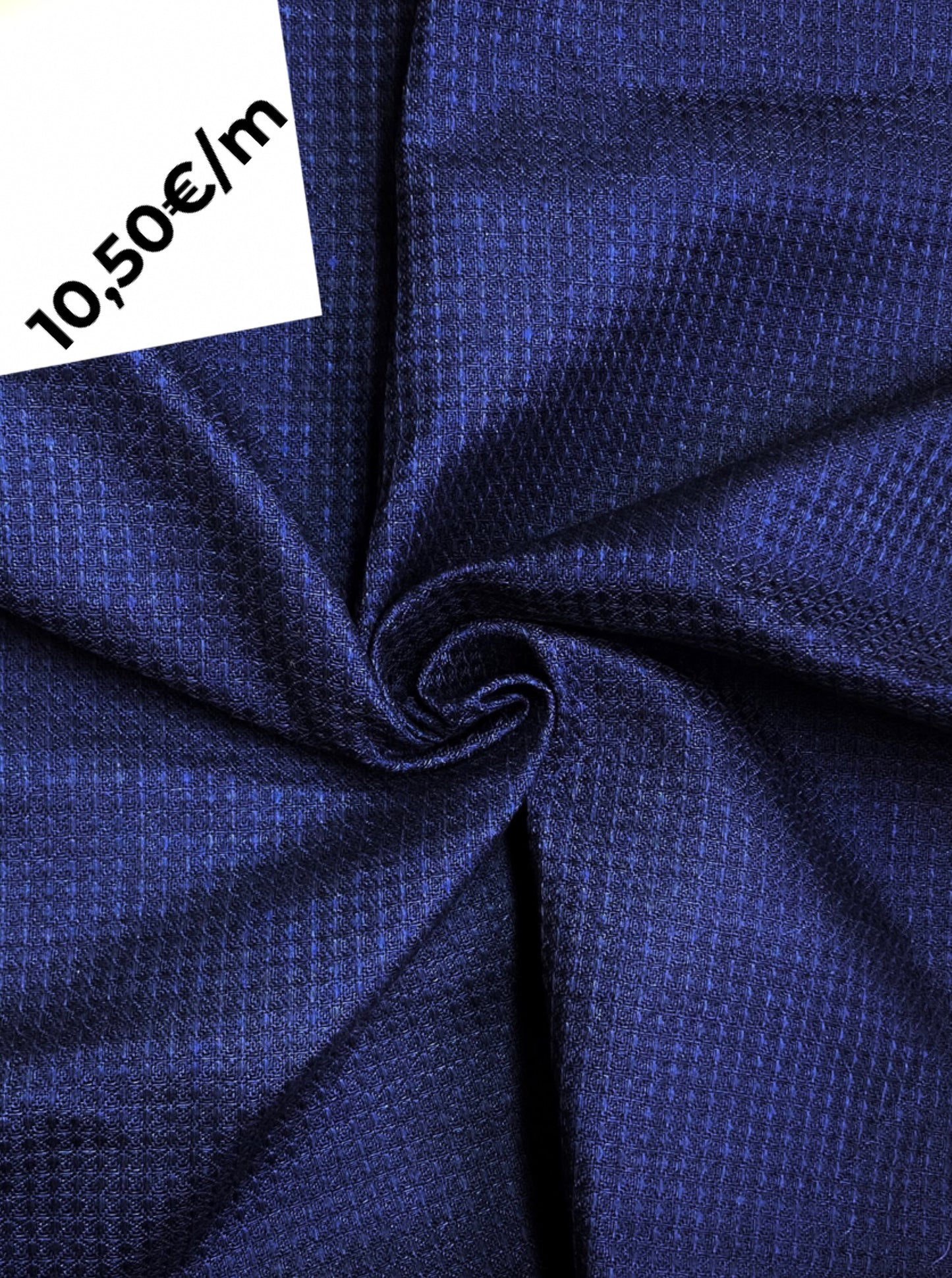 Perinteinen vohvelikangas, tummansininen, puuvilla