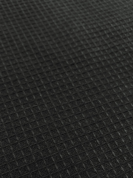 Perinteinen vohvelikangas, musta, puuvilla