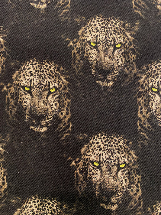 Lumileopardi, joustava farkku, puuvilla