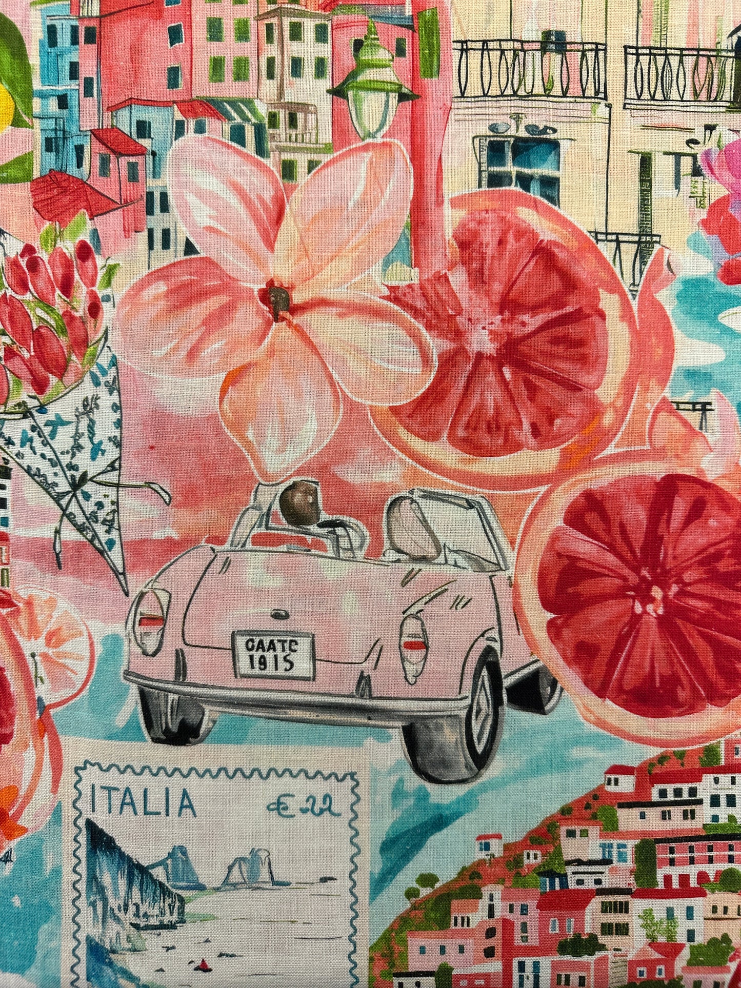 Capri, pinkki, pellava.