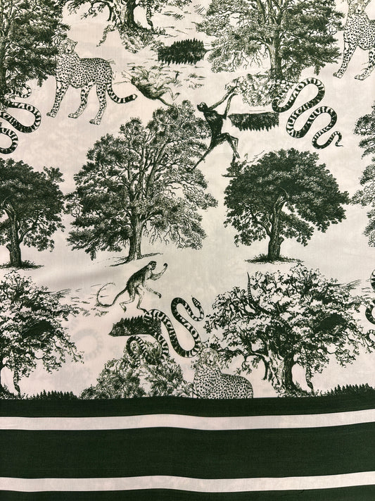 Haute Couture, Wild Toile, green, viskoosisatiini.