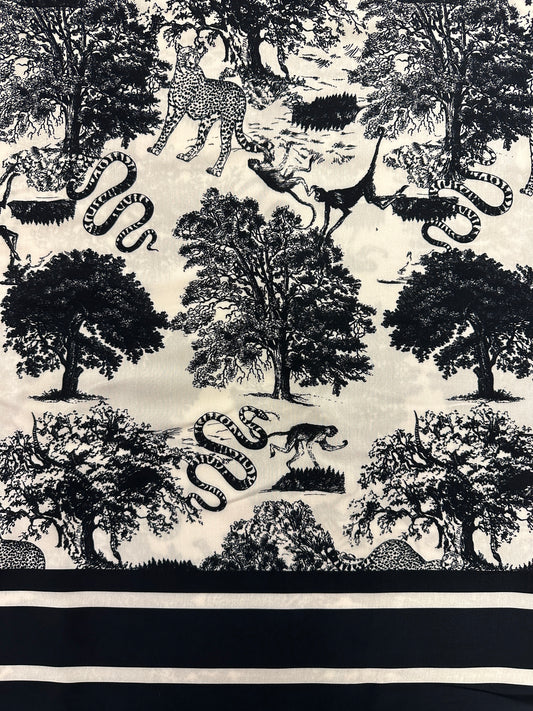 Haute Couture, Wild Toile, black, viskoosisatiini.