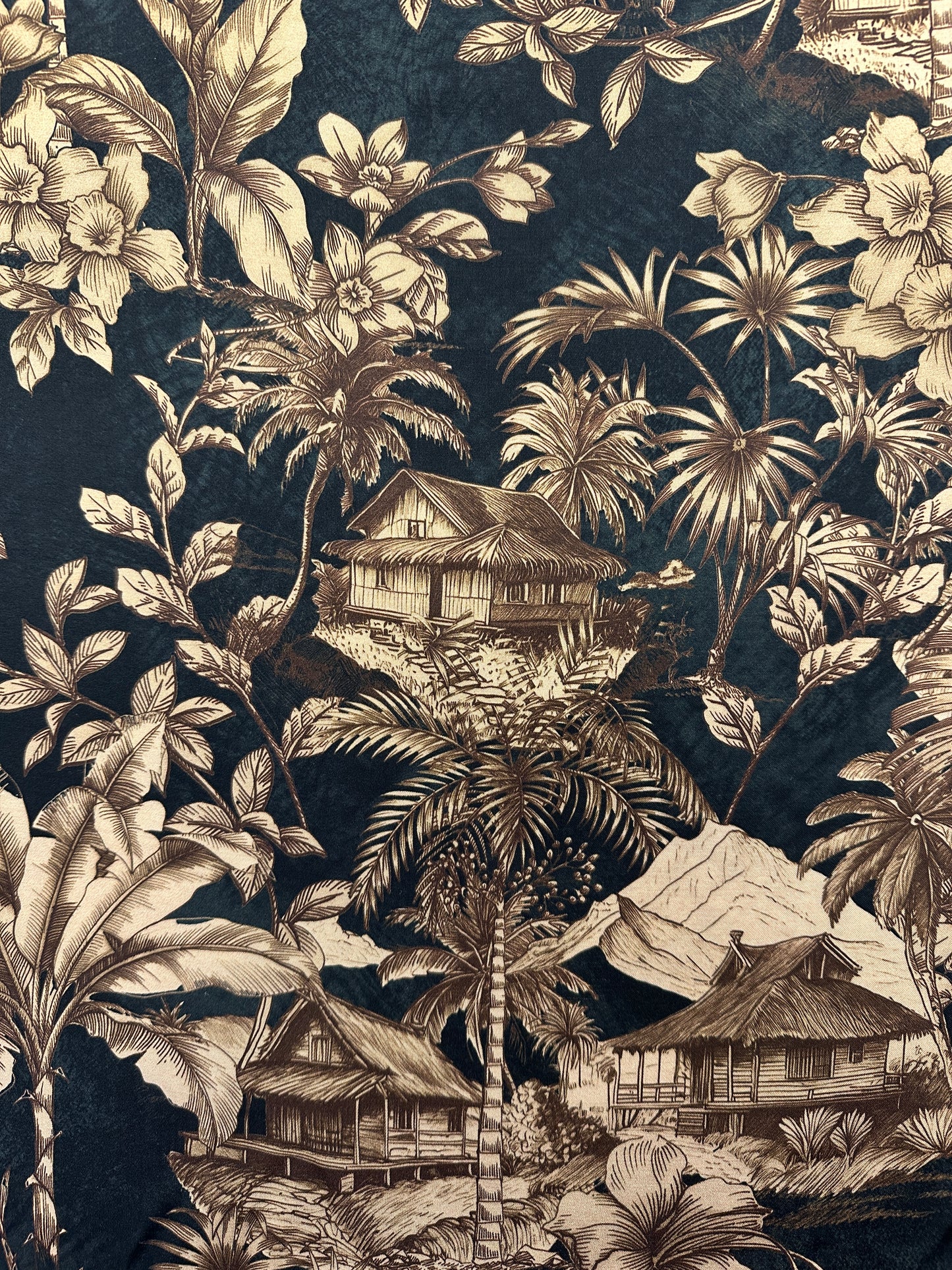 Haute Couture, Crimson Landscape, black, viskoosisatiini.