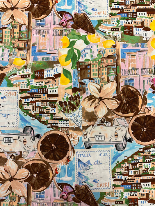 Capri, turkoosi, viskoosi.