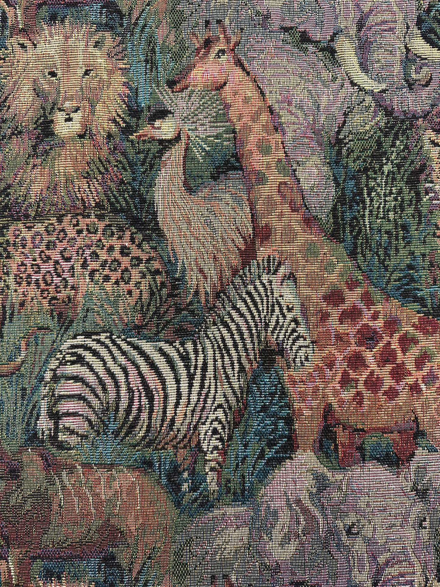 Safarin eläimet, gobeliini.